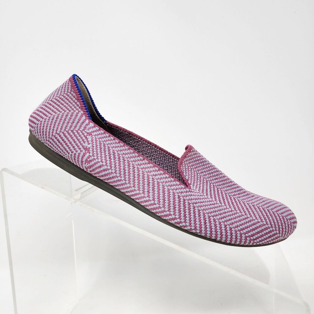 Rothy's Size 6.5 The Loafer Amethyst Metallic Herringbone Fabric Slip-On Flats